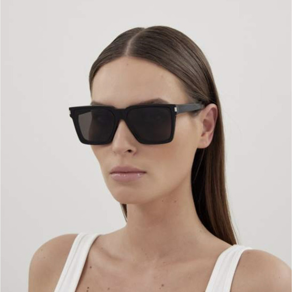 NWT Yves Saint Laurent SL-610-F Havana Grey Square 59mm Sunglasses main image 3
